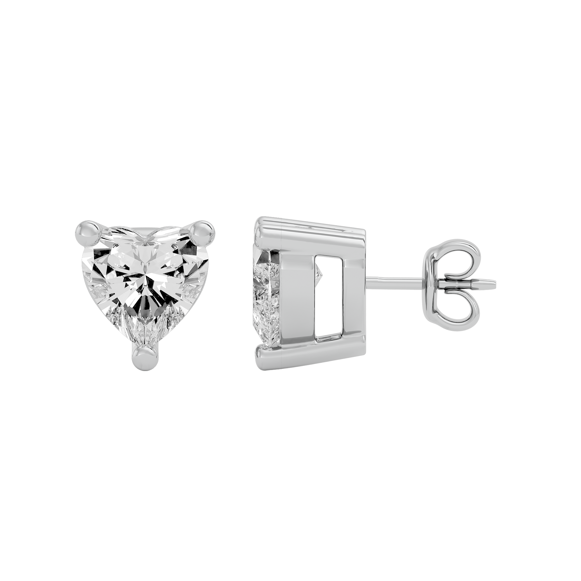 0.5 ct Heart studs - Basket setting