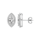 2 ct Marquise halo studs - Basket setting