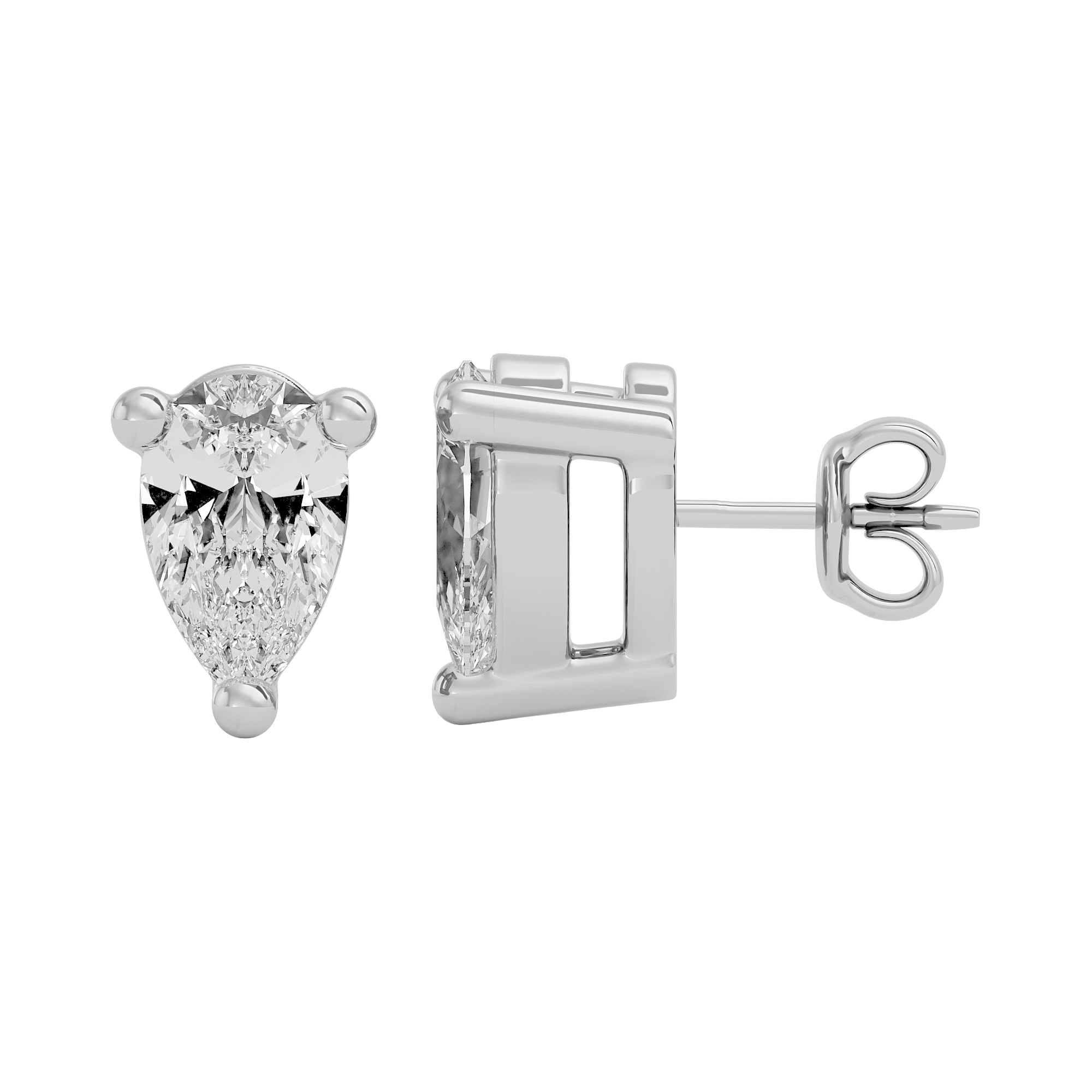 0.5 ct Pear studs - Basket setting