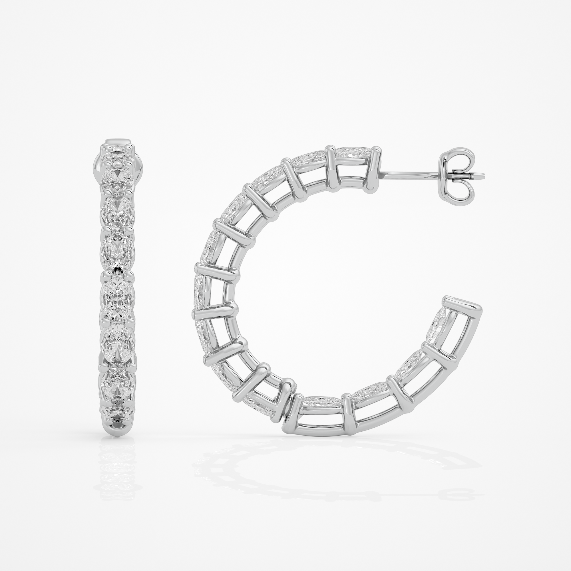 Oval eternity hoops