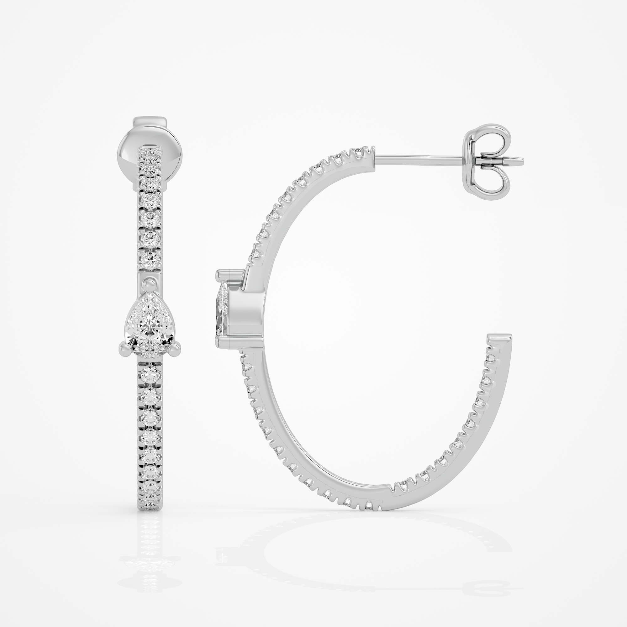 Pear Charm Hoops