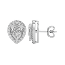 2 ct Pear halo studs - Basket setting