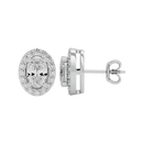 Oval Halo Studs - Basket Setting