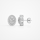 0.6 ct Oval studs with halo - Basket setting