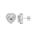 2 ct Heart halo studs - Basket setting