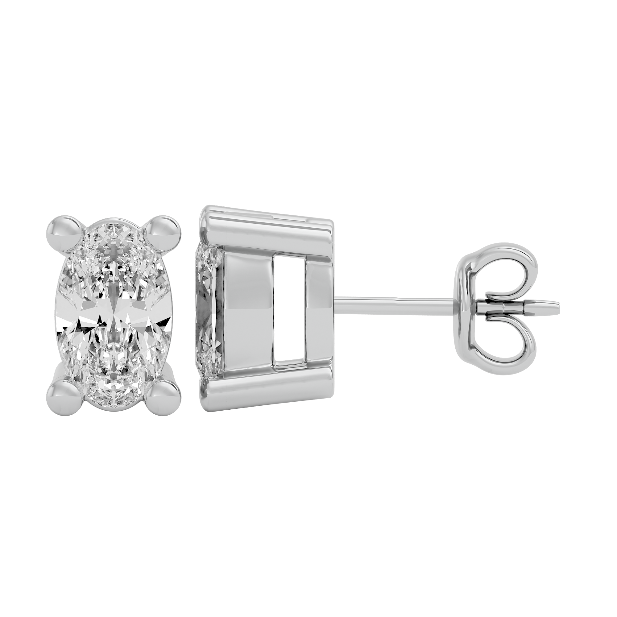 0.5 cts Oval studs - Basket Setting