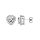 0.5 ct Heart halo studs - Basket Setting