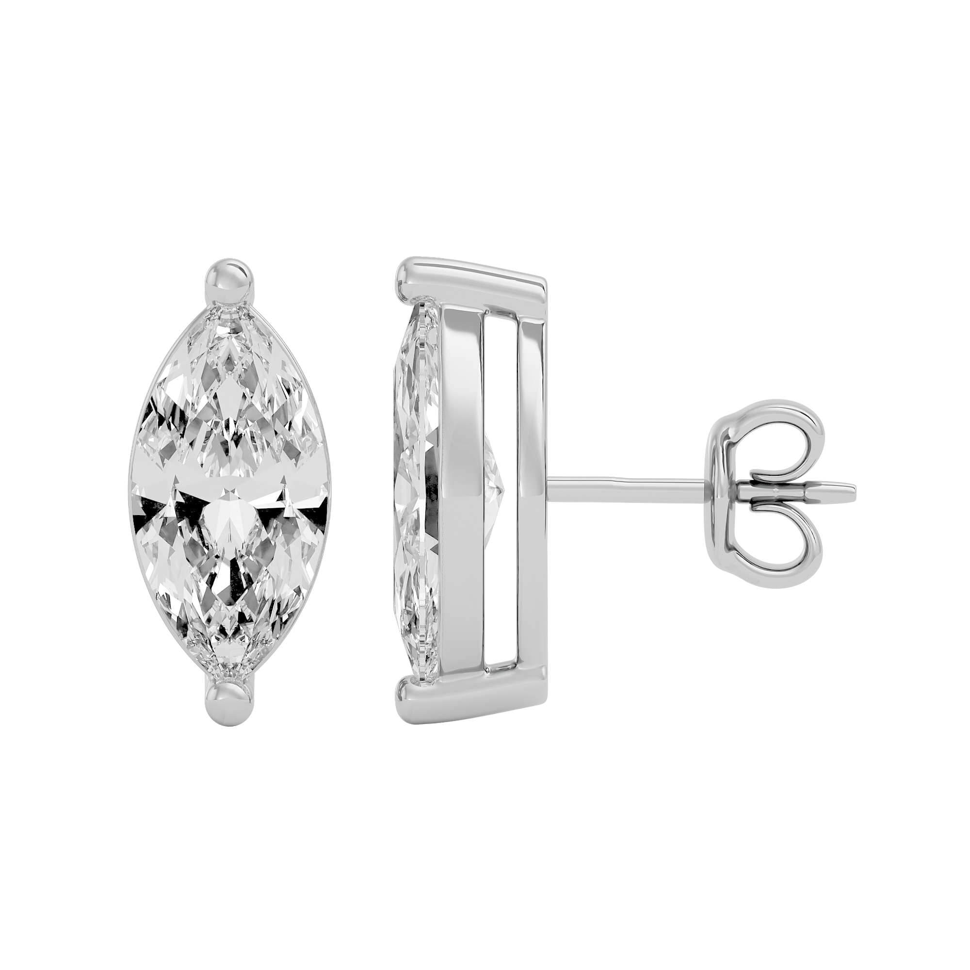 2 ct Marquise studs - Basket setting
