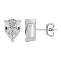 2 ct Pear Studs - Basket setting
