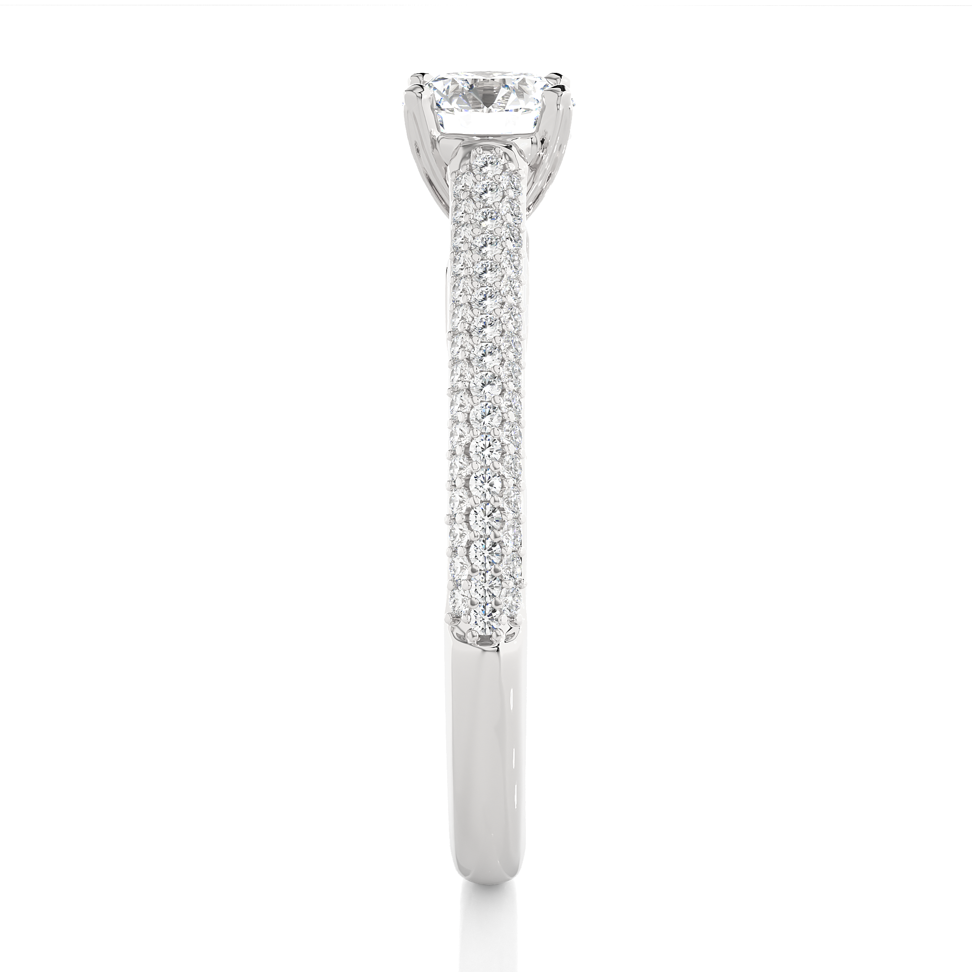 Ribbon Pave Ring - 0.5 cts round