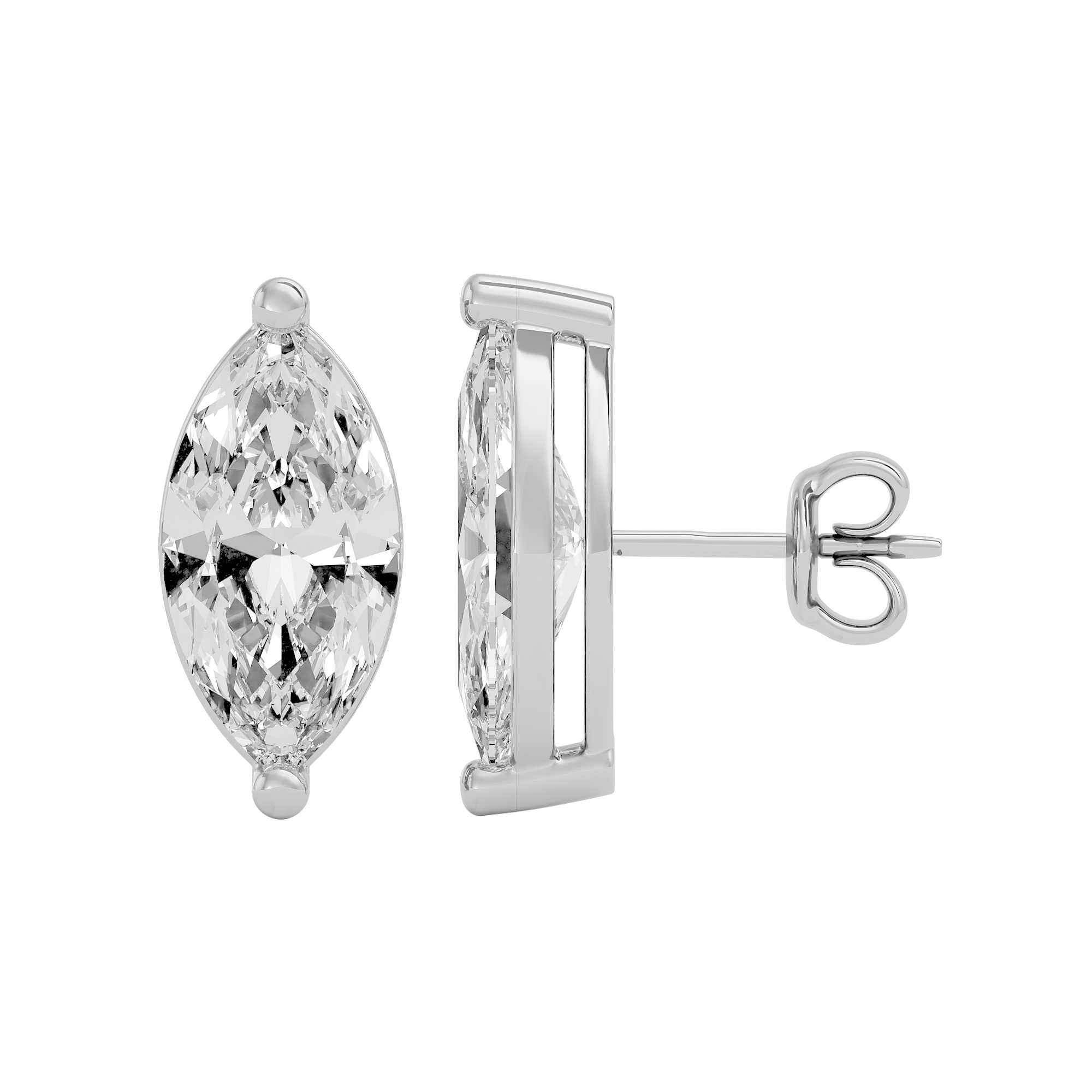 4 ct Marquise studs - Basket studs