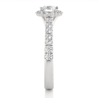 Halo Cascade Ring - 0.6 ct round