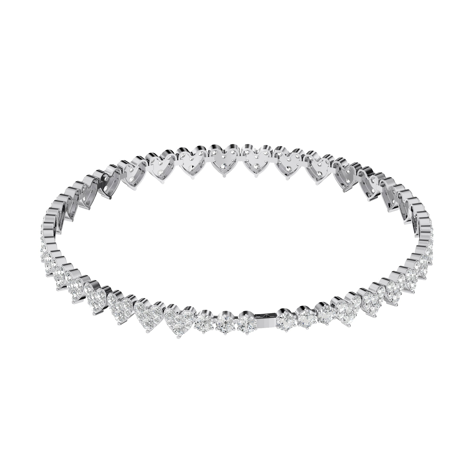 Cluster Heart Tennis Bracelet