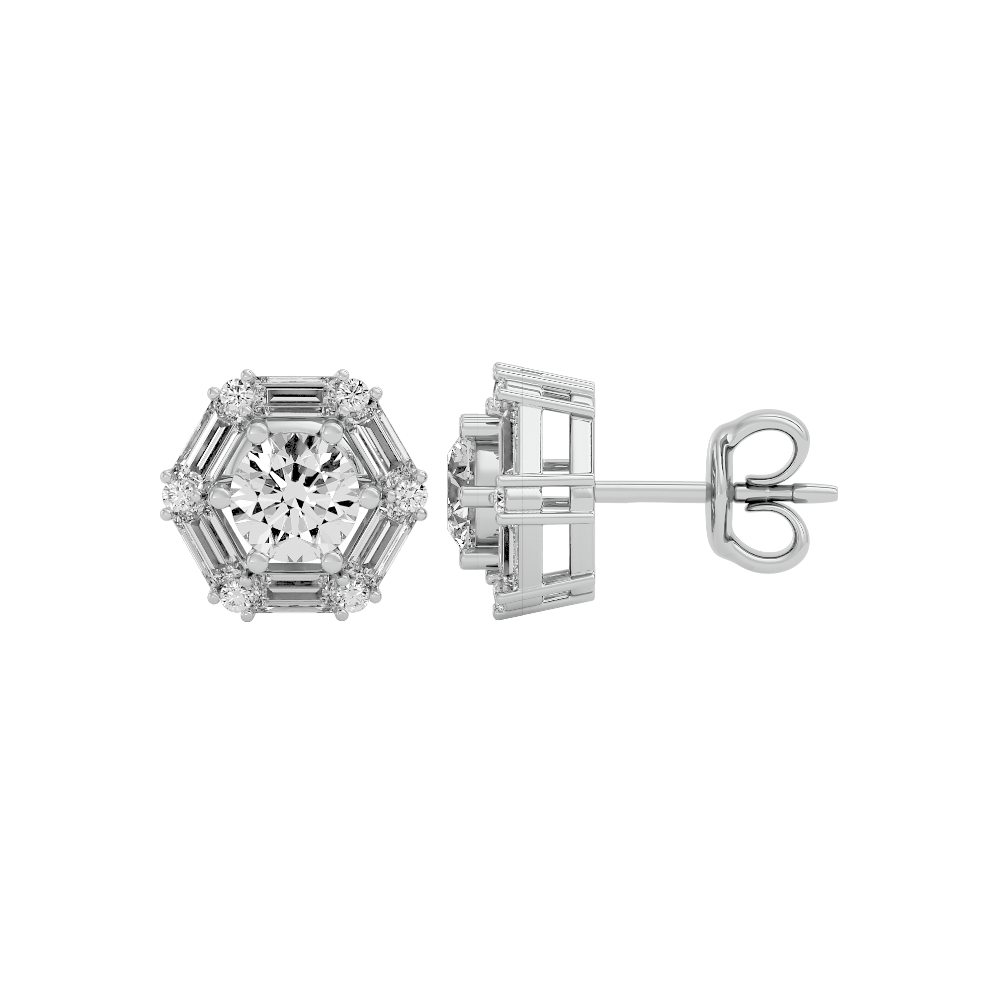 2 ct Infinite glow studs - Basket setting