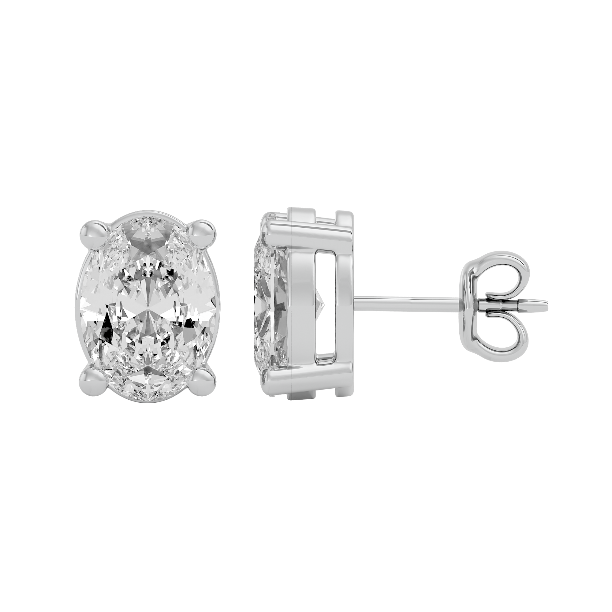 2 ct Oval studs - Basket setting
