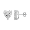 1 ct Heart studs - Basket setting