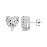 1 ct Heart studs - Basket setting