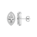 4 ct Marquise halo studs - Basket setting