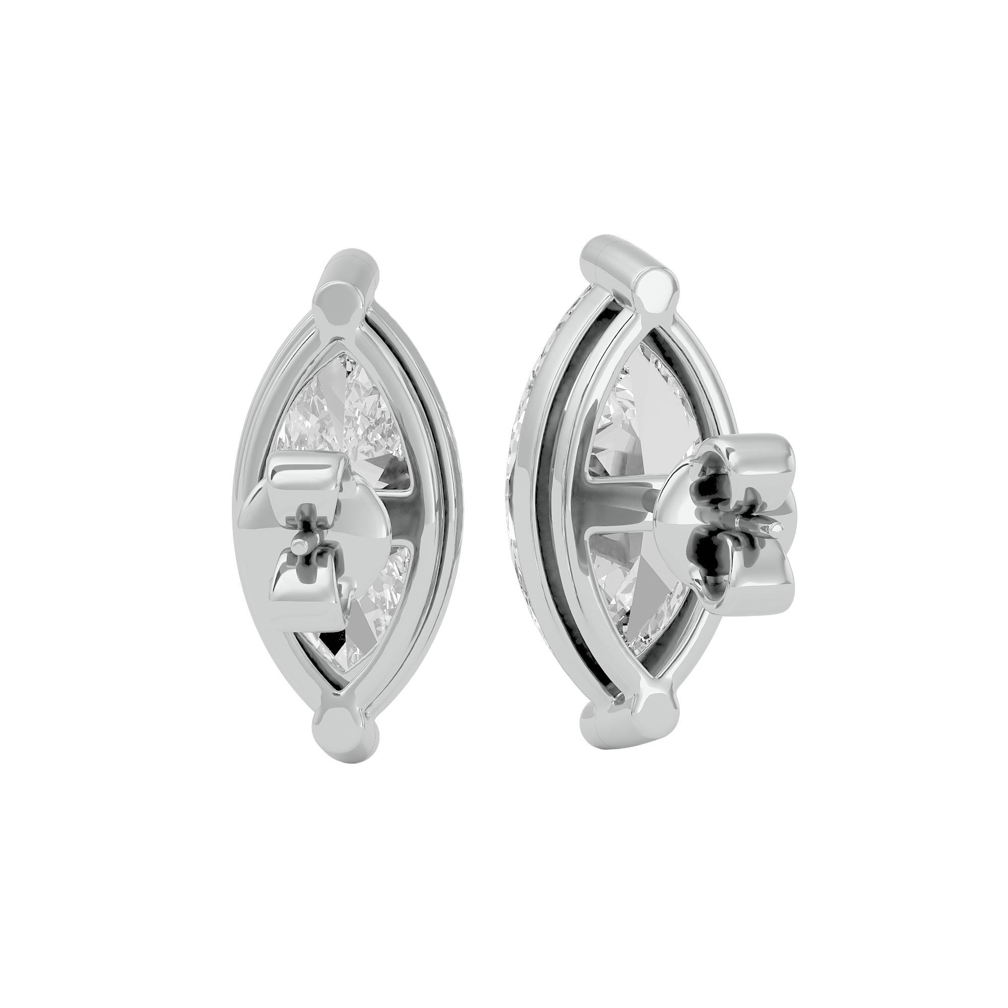 4 ct Marquise studs - Basket studs