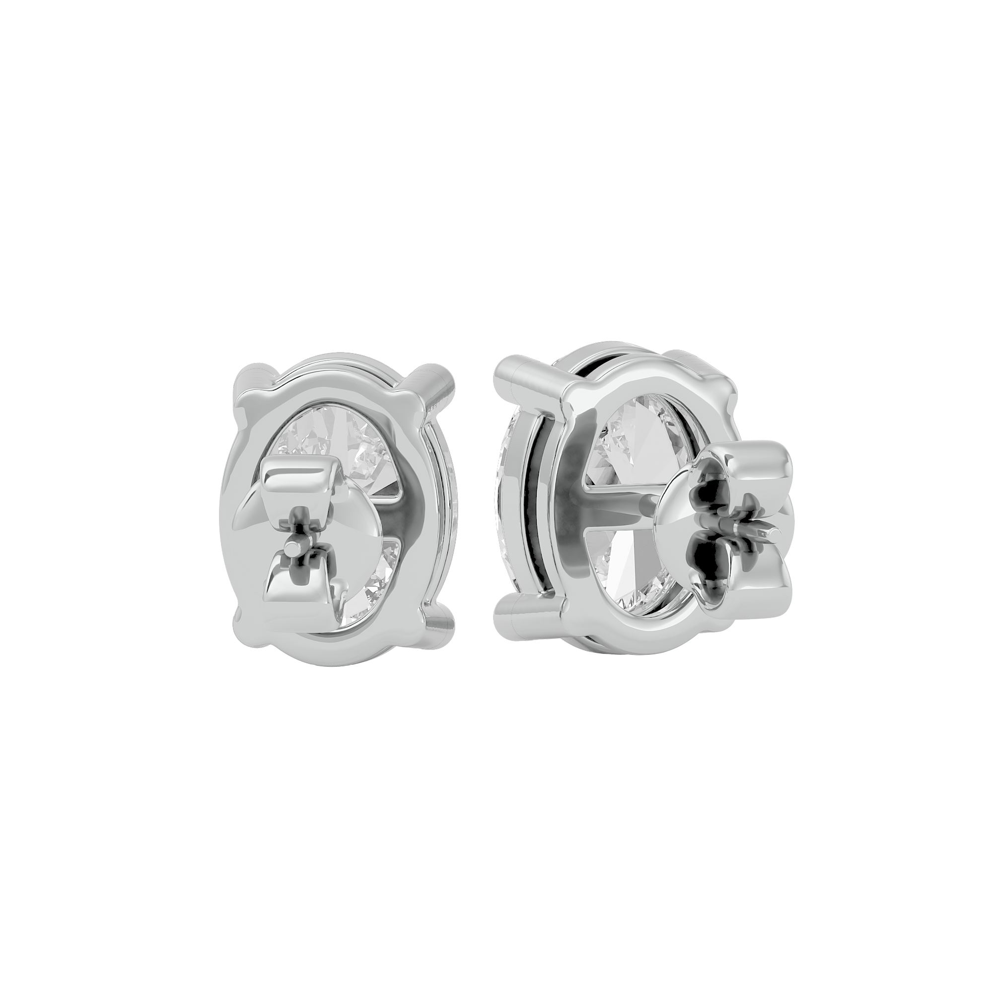 2 ct Oval studs - Basket setting