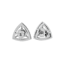 1.5 ct Round studs with triangle halo - Basket setting
