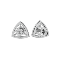 1.5 ct Round studs with triangle halo - Basket setting