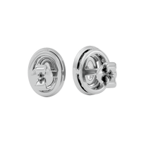 0.5 ct Oval halo studs - Basket setting