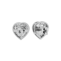 2 ct Heart halo studs - Basket setting