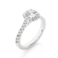 Halo Cascade Ring - 0.6 ct round