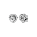 0.5 ct Heart halo studs - Basket Setting