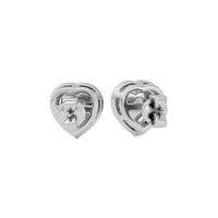 0.5 ct Heart halo studs - Basket Setting