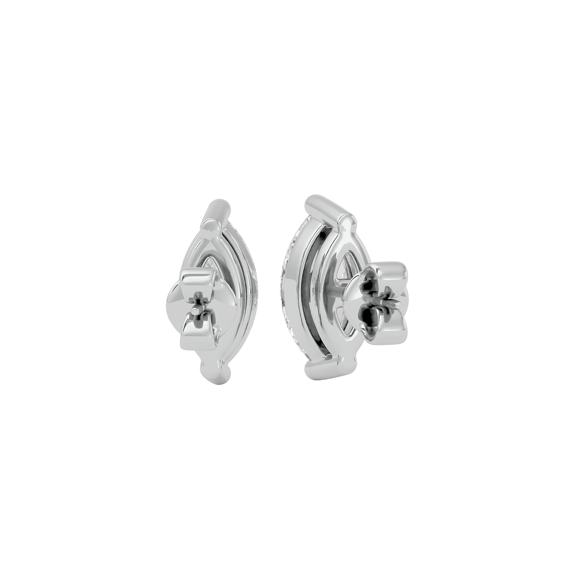 0.5 ct Marquise studs - Basket Setting
