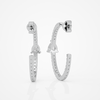 Pear Charm Hoops