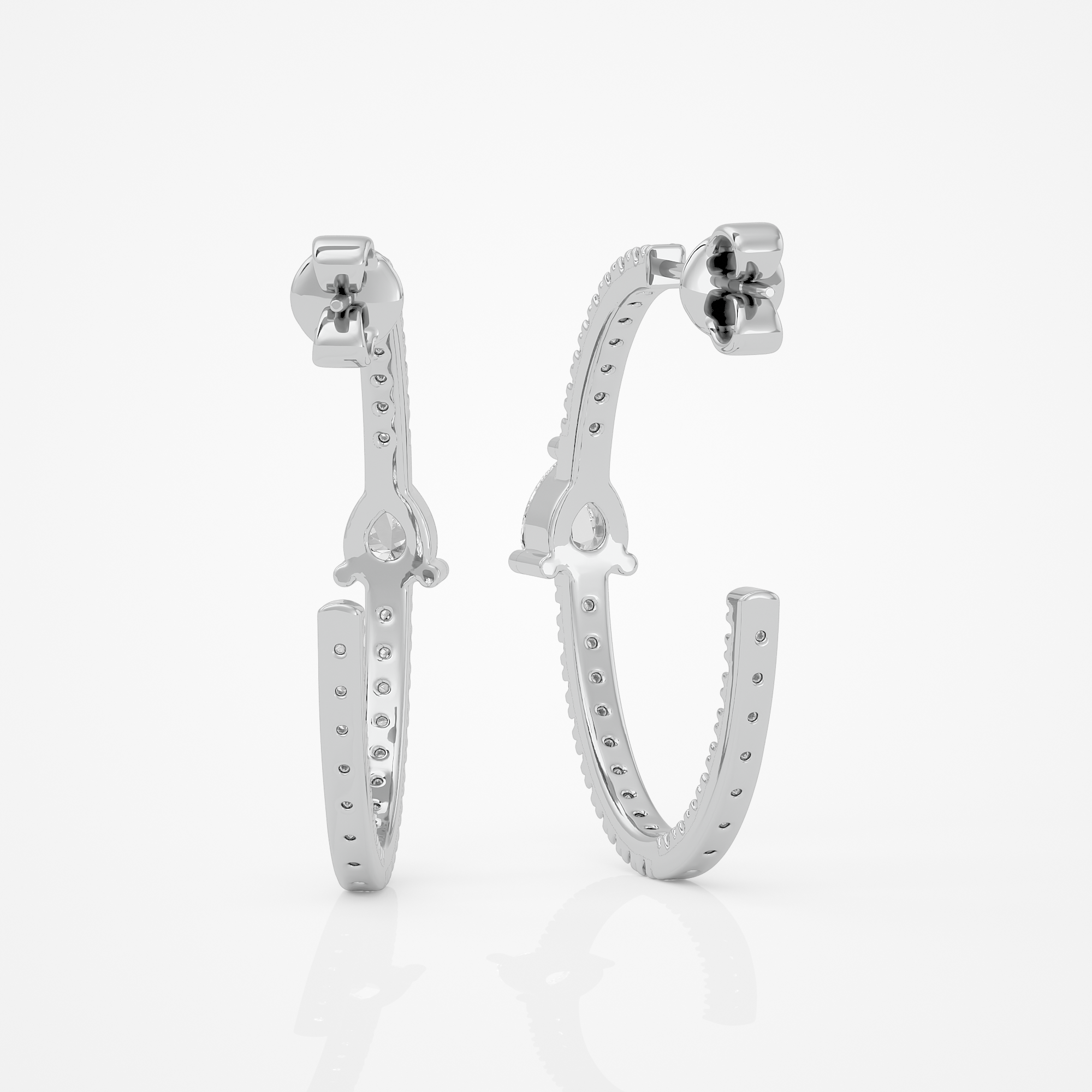 Pear Charm Hoops
