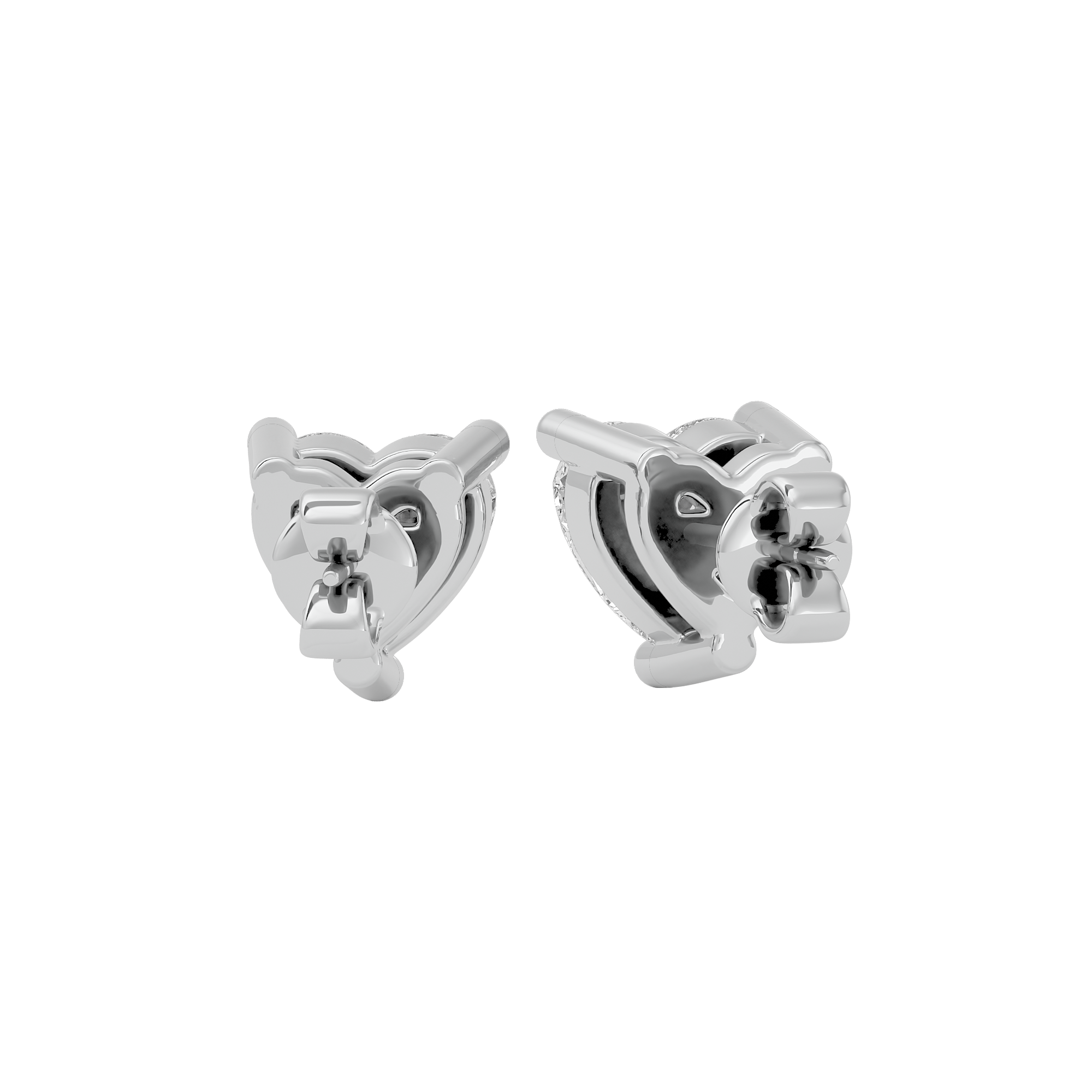 0.5 ct Heart studs - Basket setting