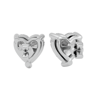 1 ct Heart studs - Basket setting