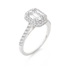Emerald Halo Ring - 0.8 ct emerald diamond