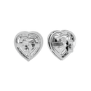4 ct Heart halo studs - Basket setting