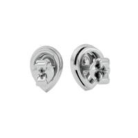 0.5 ct Pear halo studs - Basket Setting