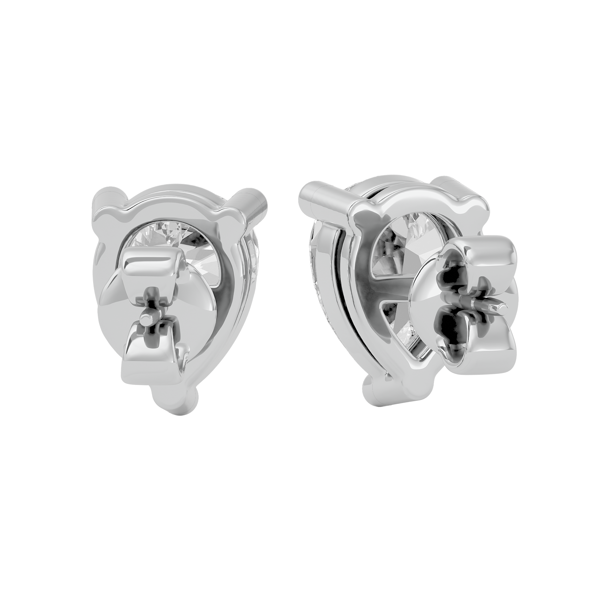 2 ct Pear Studs - Basket setting