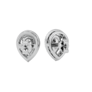 1 ct Pear halo studs - Basket setting