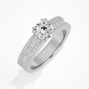 Round with baguettes - 1.5 ct round