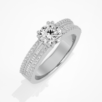 Round with baguettes - 1.5 ct round