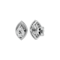 0.5 ct Marquise halo studs - Basket setting