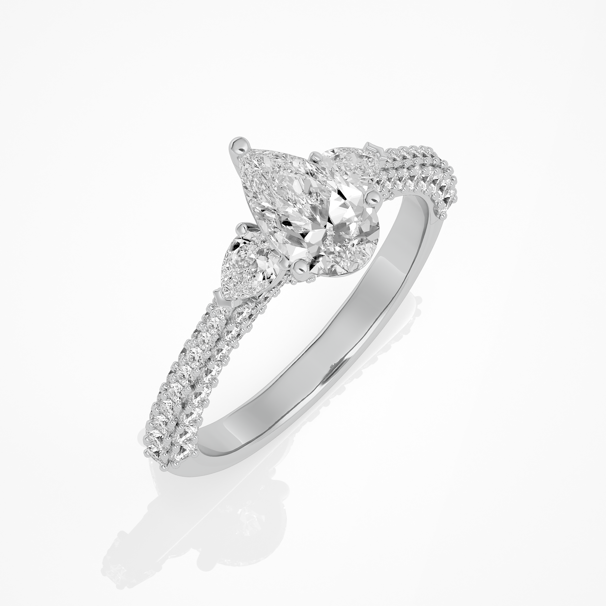 Serene Dewdrop Ring - 1.9 ct Pear
