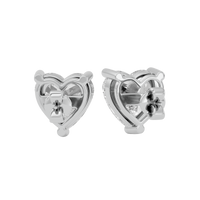 4 ct Heart studs - Basket setting