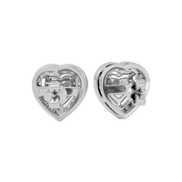 1 ct Heart halo studs - Basket setting