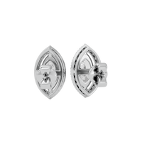 2 ct Marquise halo studs - Basket setting