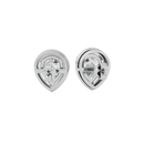 4 ct Pear halo studs - Basket setting
