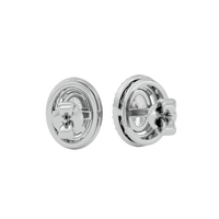 Oval Halo Studs - Basket Setting